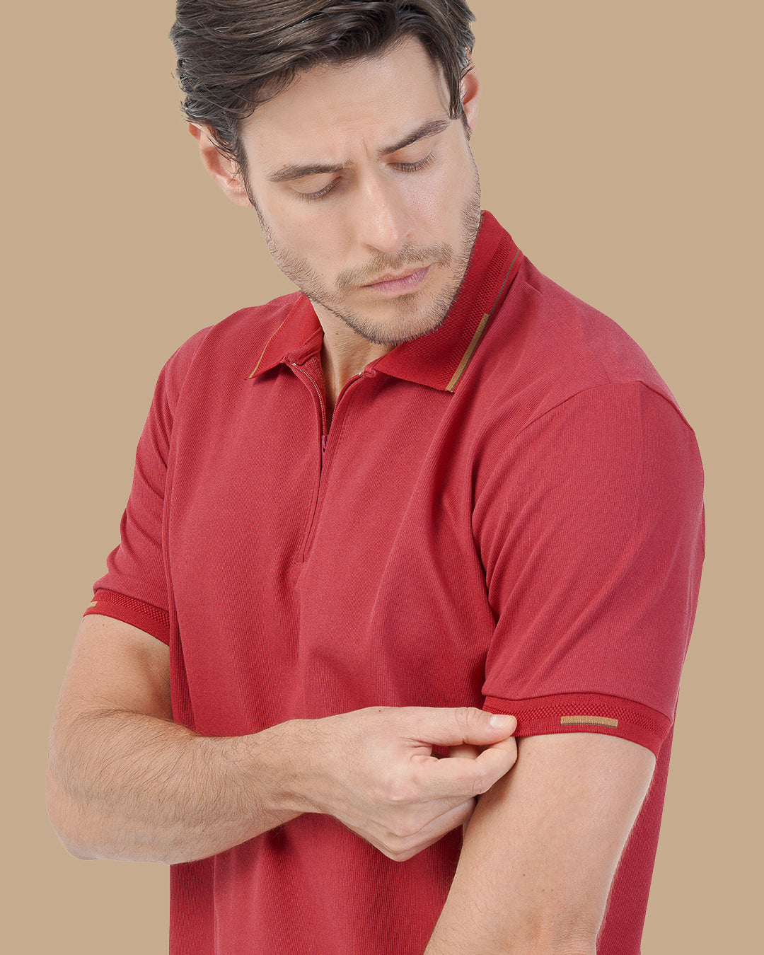 Red Cotton Polo Shirt