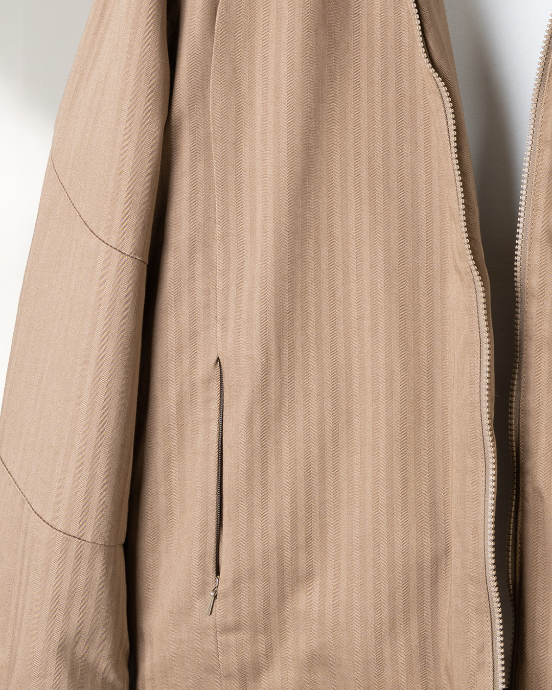 Camel Gabardine Hooded Jacket