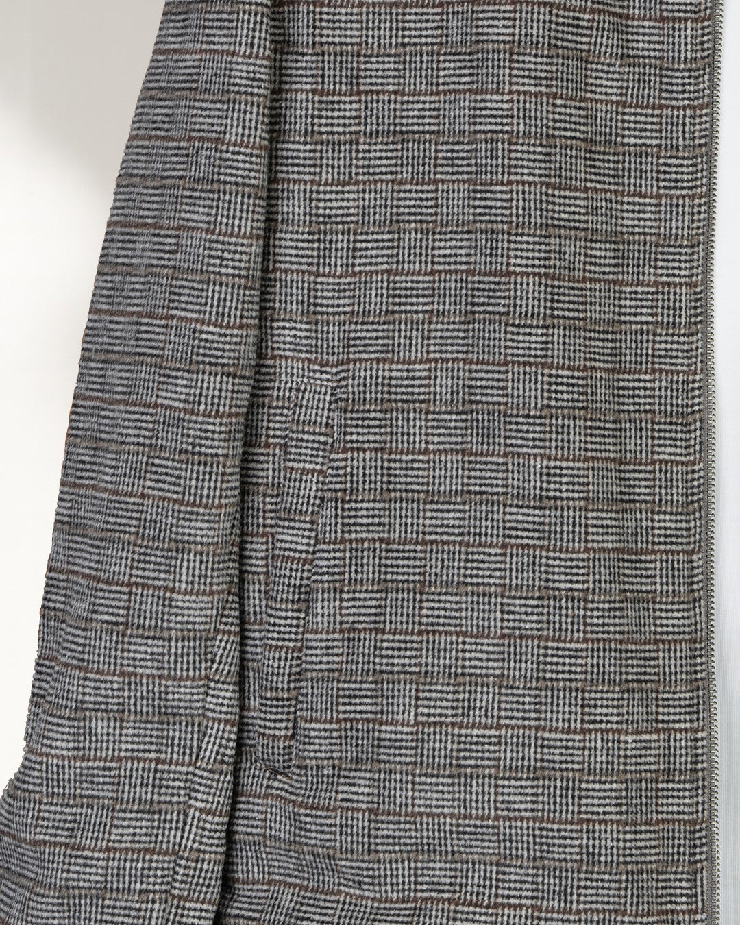 Gray Classic Checkered Blend Wool Jacket