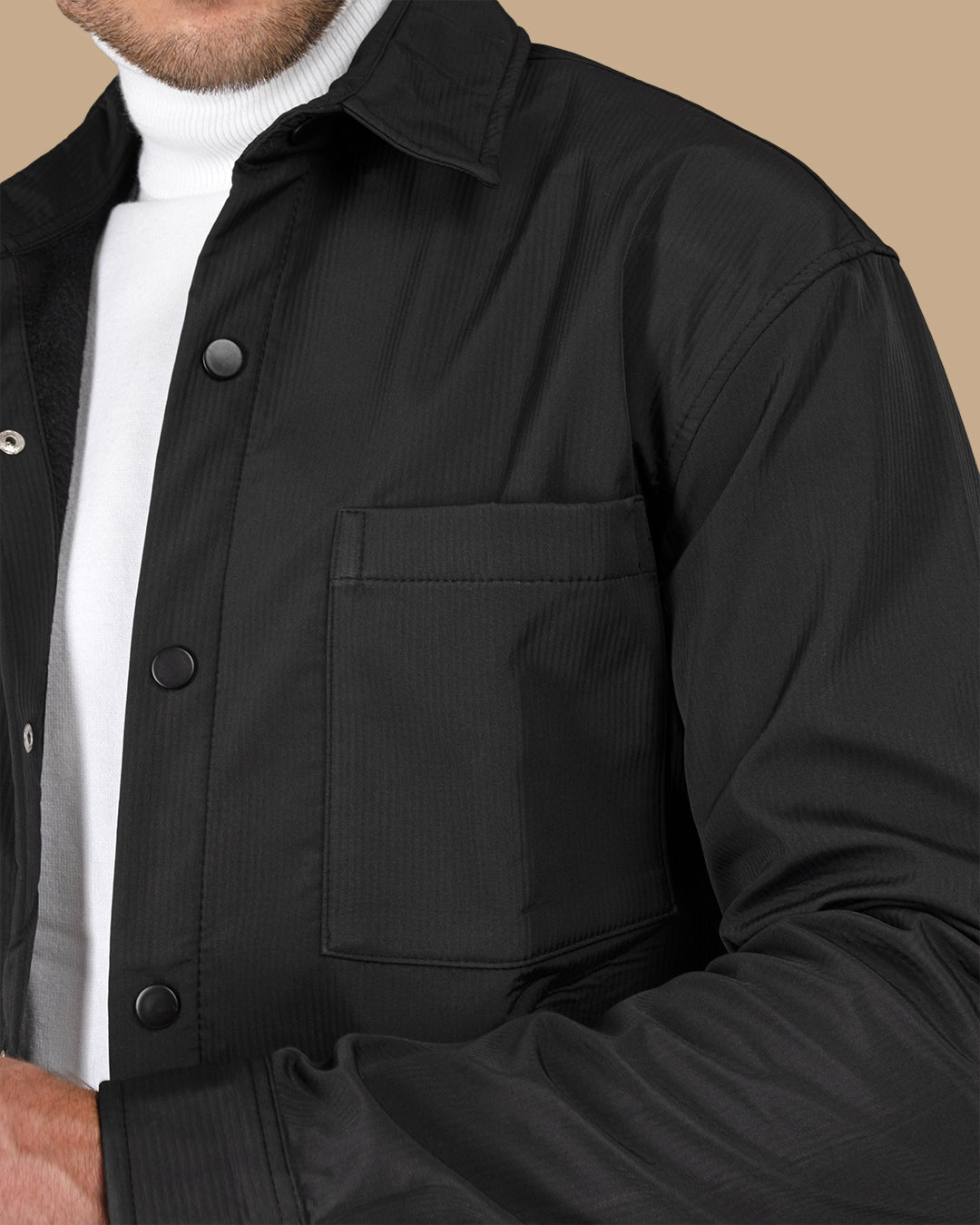 Black waterproof winter shirt