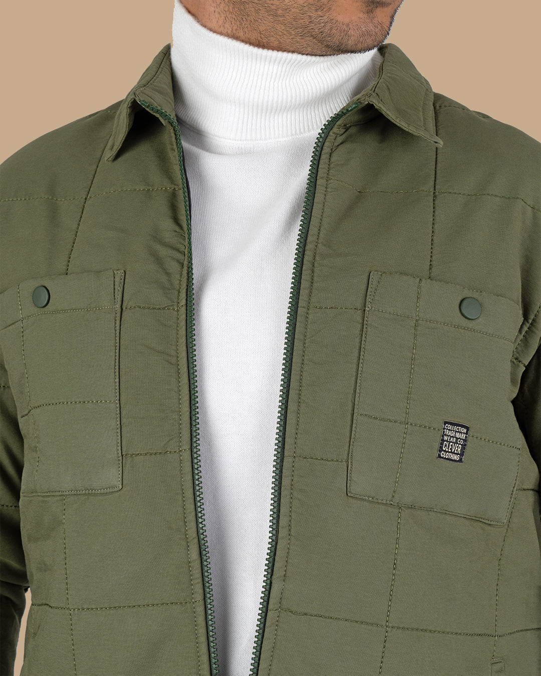 Classic Quilted Jacket - Olive Green