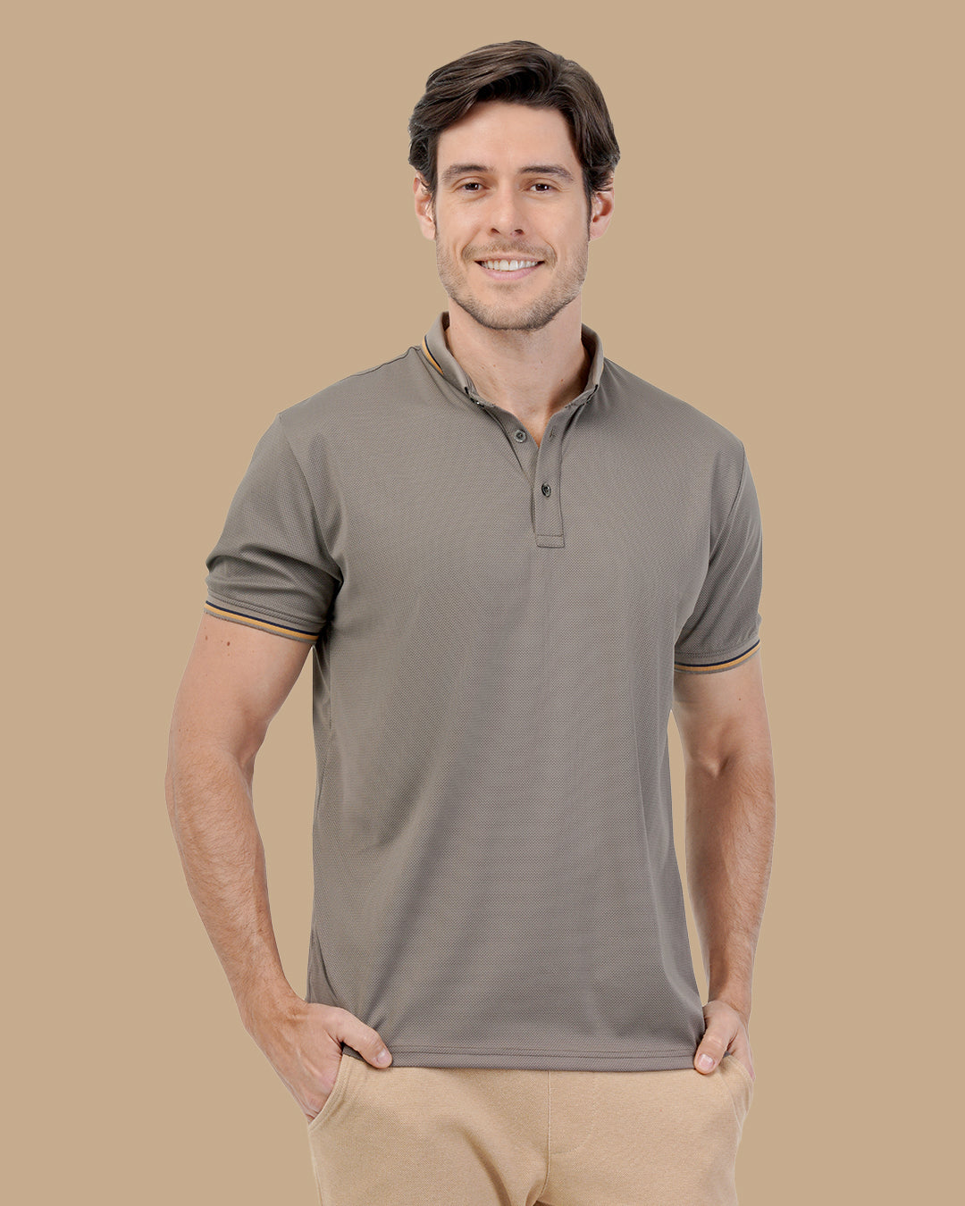 Brown Cotton Polo Shirt