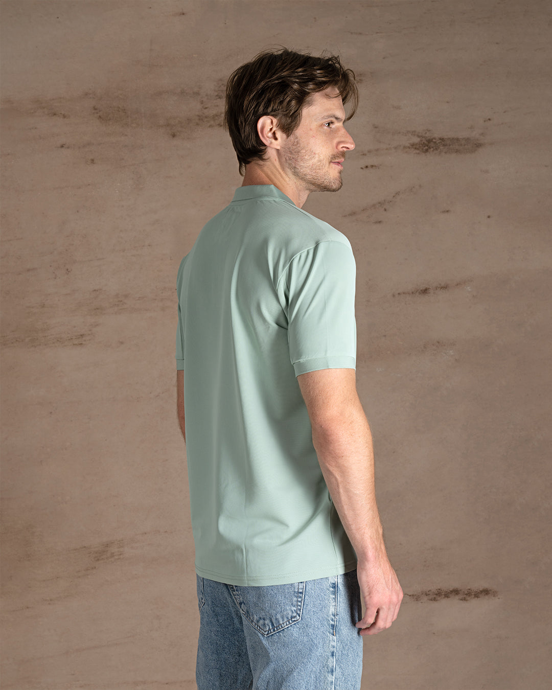 Mint Cotton Knitted Polo Shirt Short sleeves