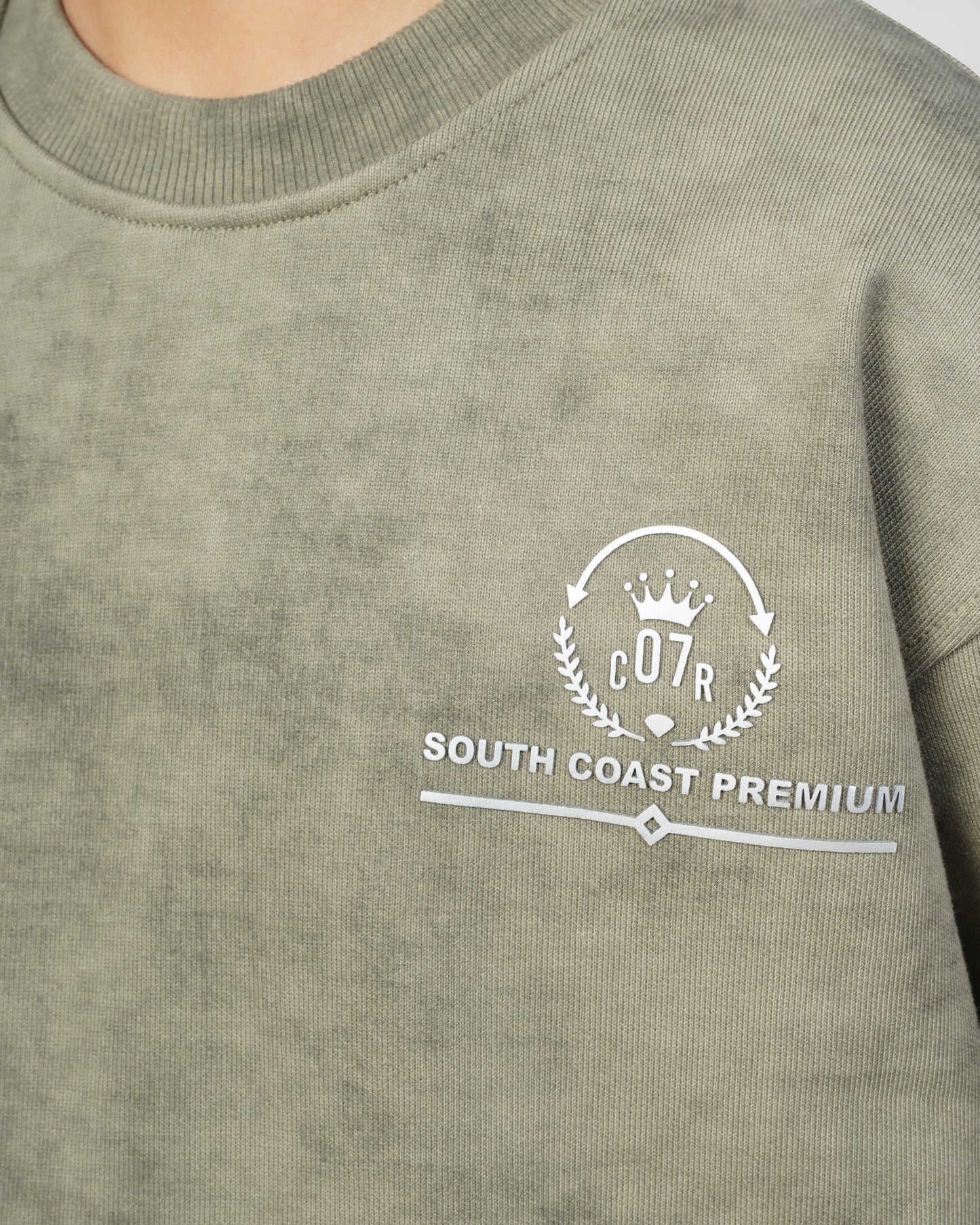 Olive Acid Wash Kids Set