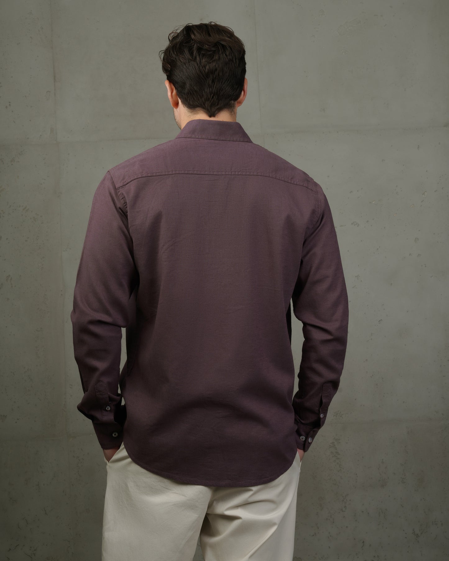 Mauve Plain Cotton Shirt