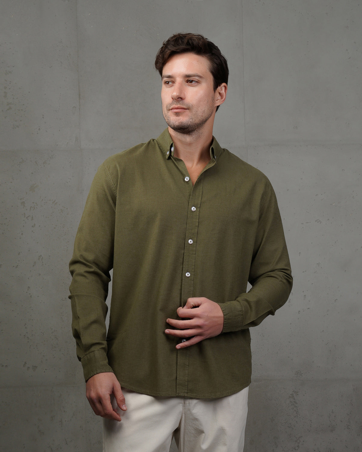 Oil Plain Cotton Shirt (Big Size)
