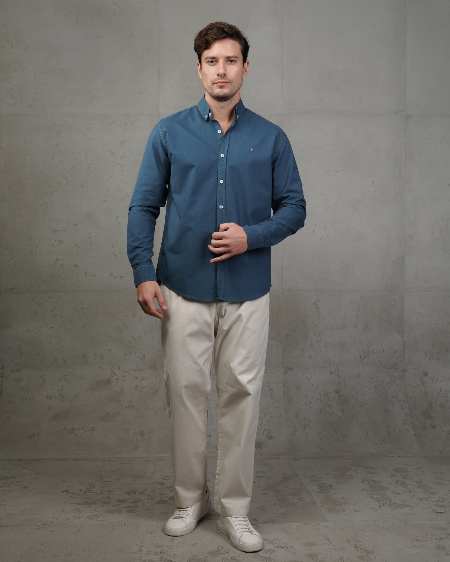 Petrol Oxford Cotton Shirt