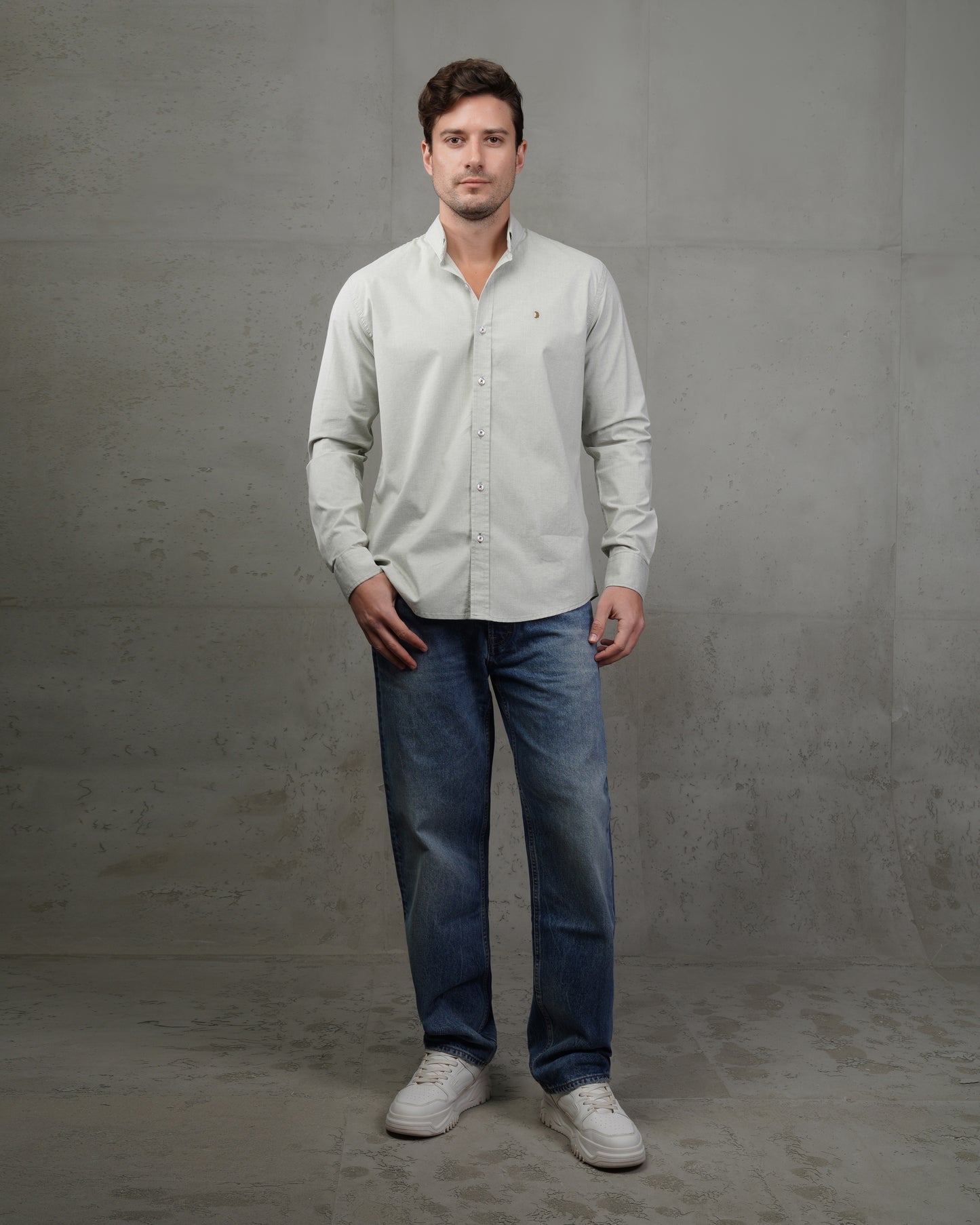 Dark Mint Green Classic Cotton Shirt