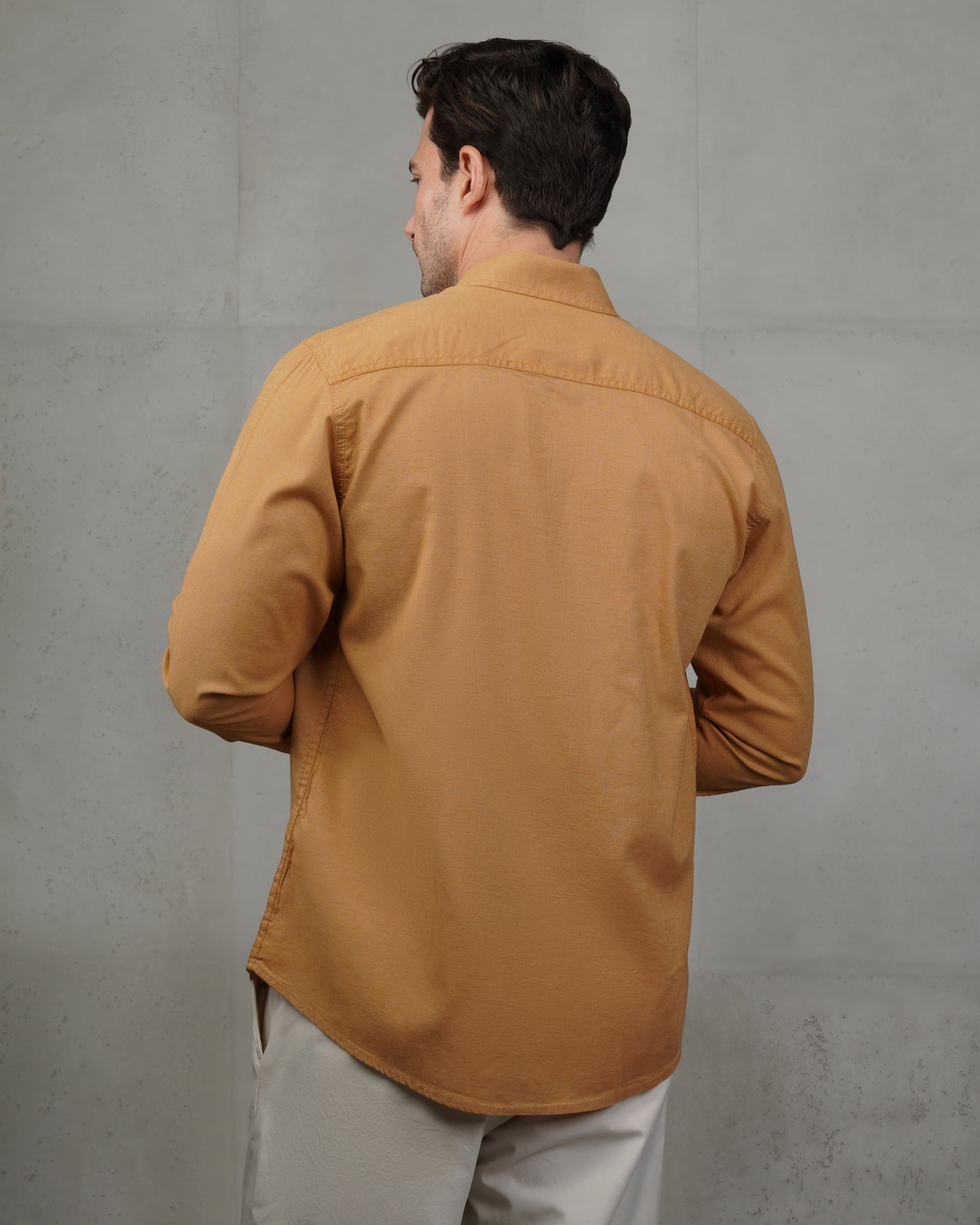 Mustard Plain Cotton Shirt