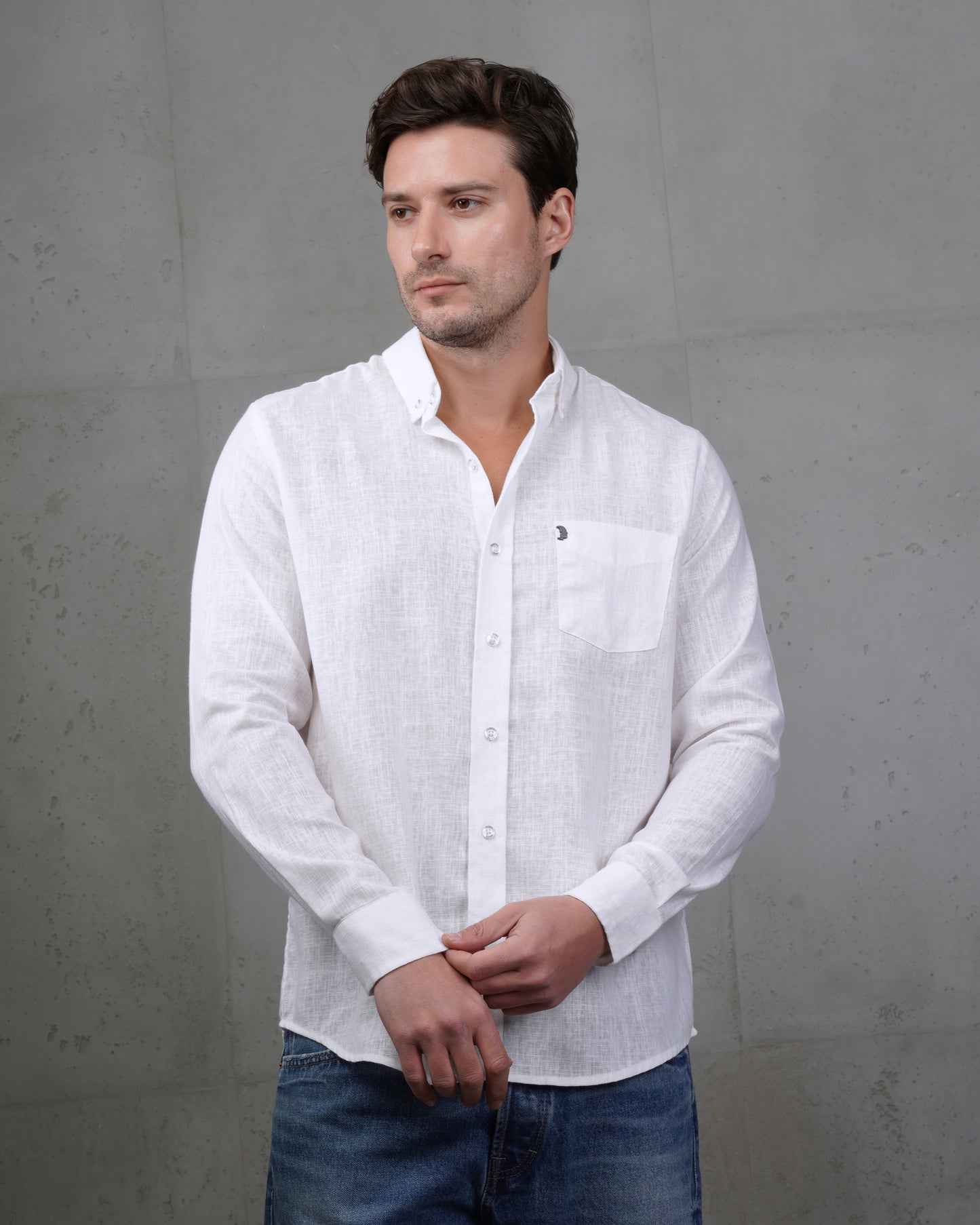 White Linen Plain Shirt