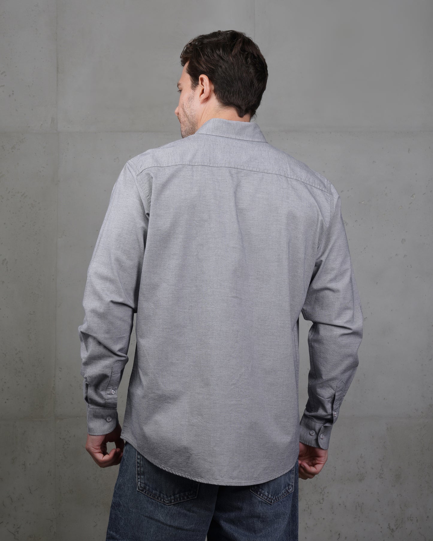 Silver Plain Cotton Shirt (Big Size)