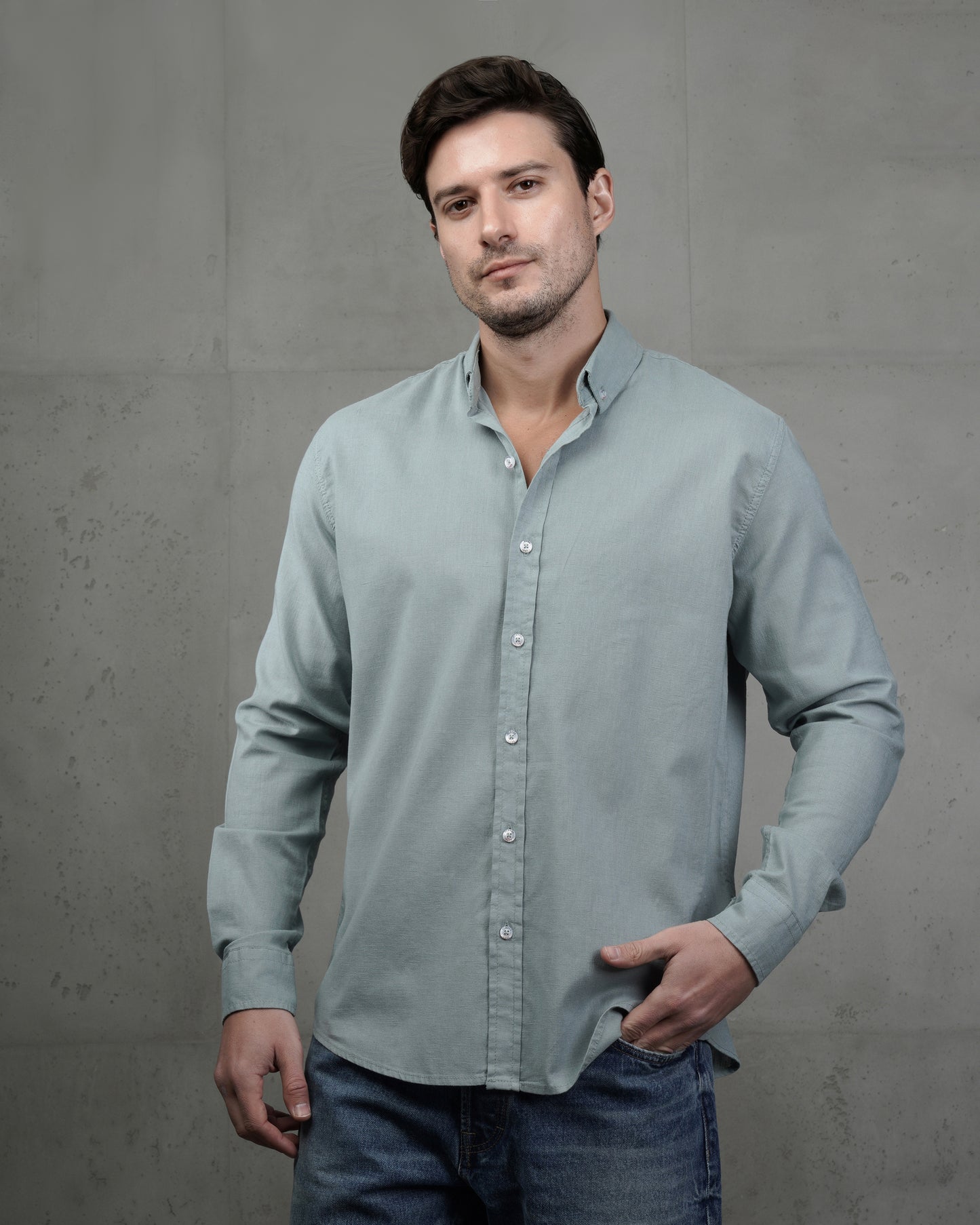 Indigo Plain Cotton Shirt