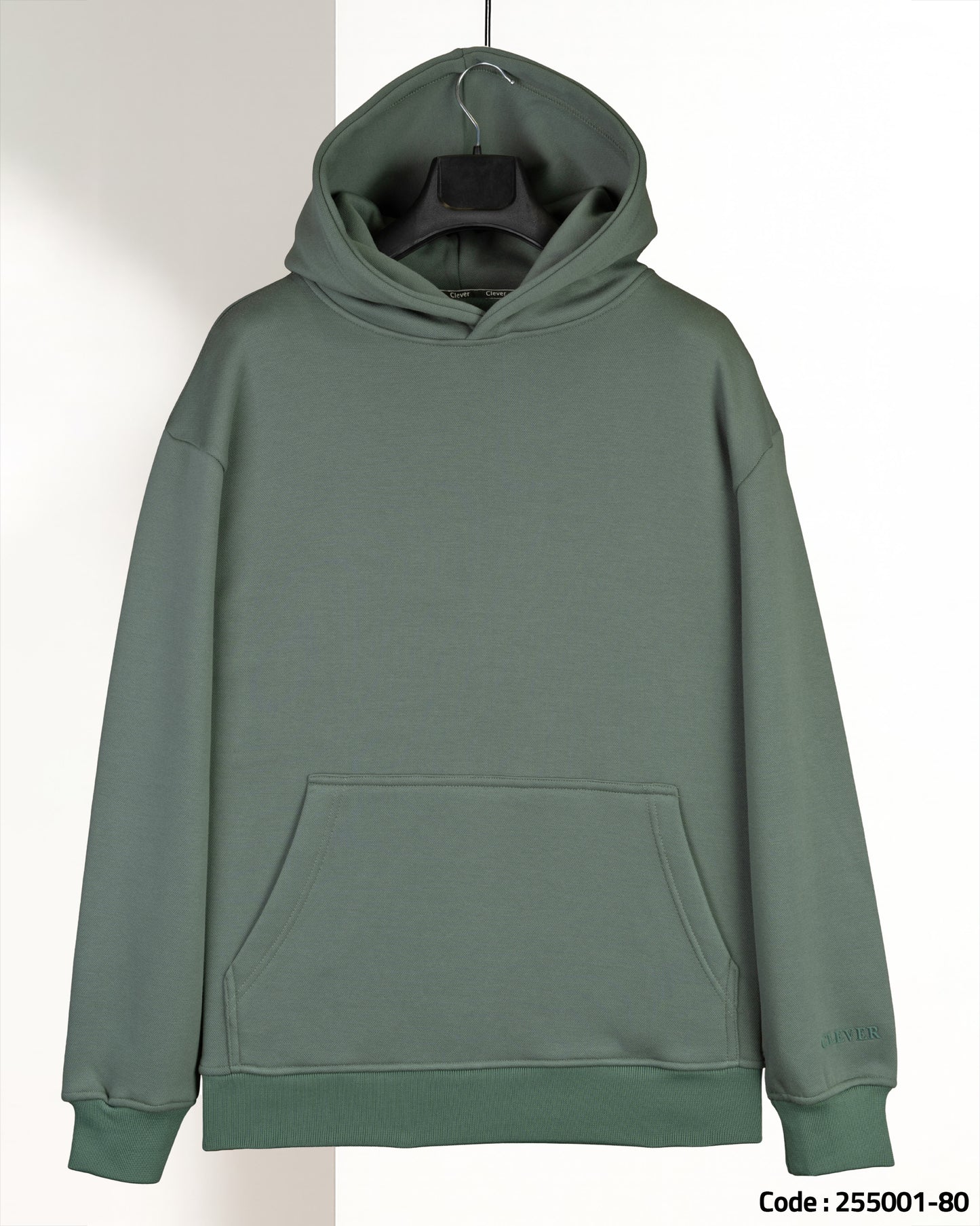 Olive Basic Cotton Hoodie