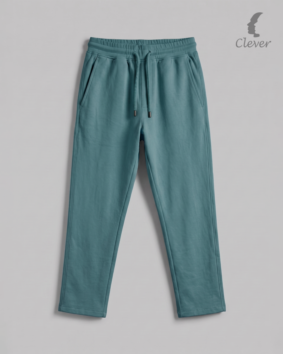 Teal Wide Leg Melton Cotton Sweatpants