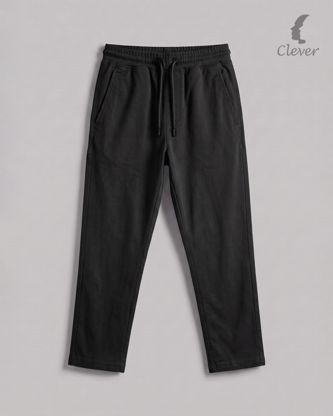 Black Wide Leg Melton Cotton Sweatpants