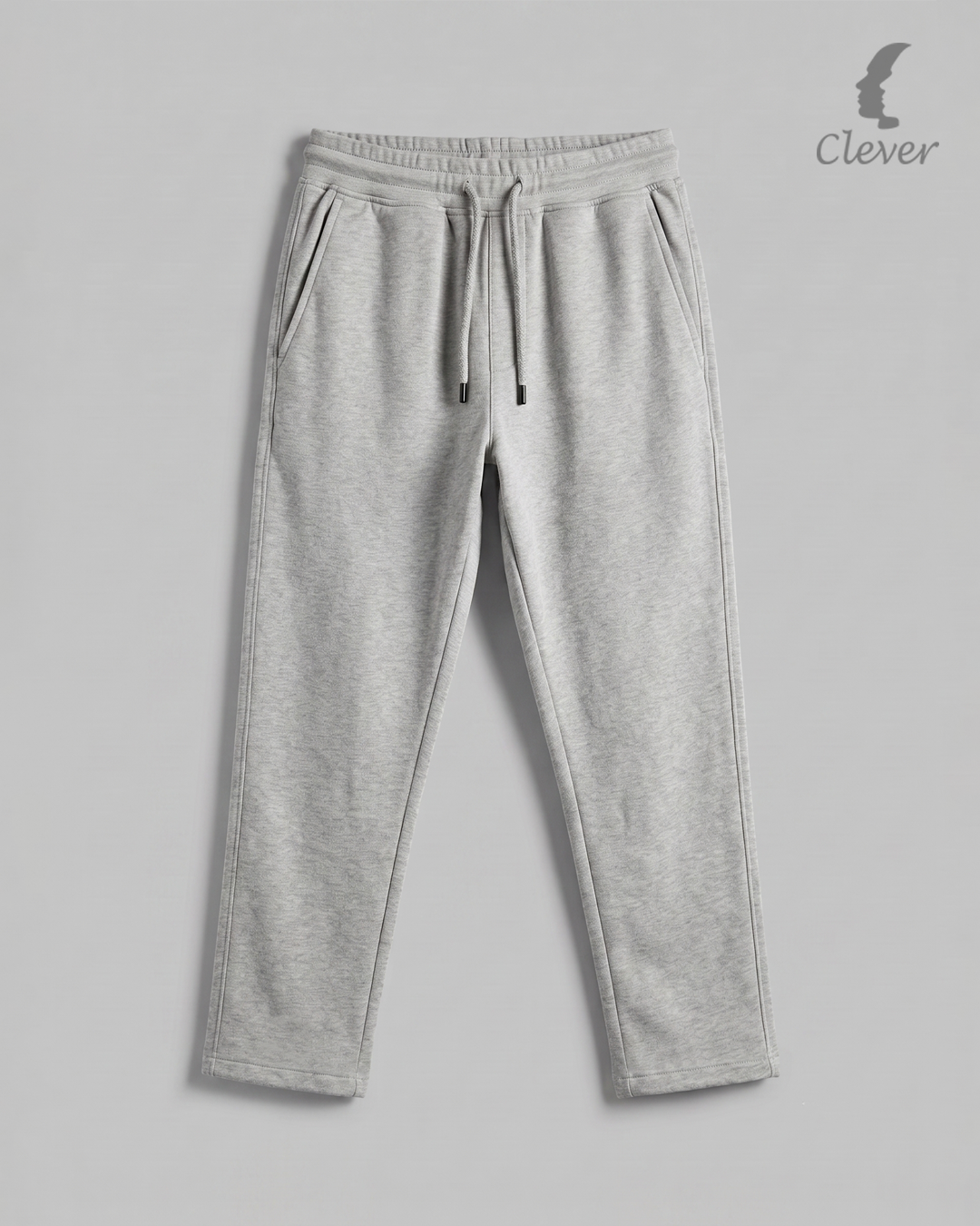 Light Grey Wide Leg Melton Cotton Sweatpants