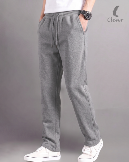 Drak Grey Wide Leg Melton Cotton Sweatpants