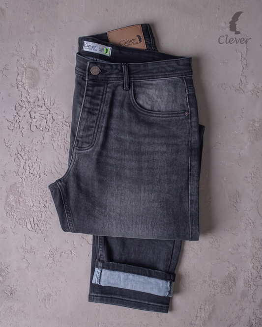 Grey Wash Slim-Fit Denim Jeans