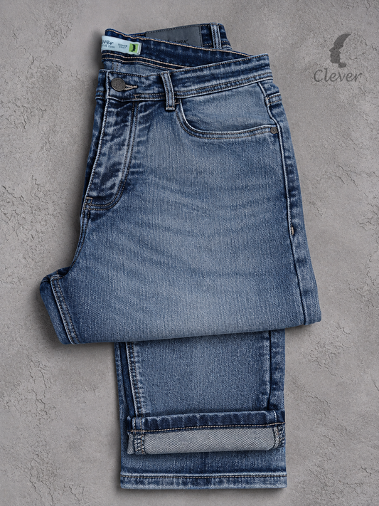 Snow Blue Slim-Fit Denim Jeans