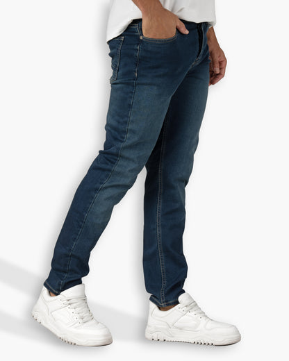 Mid-Blue Slim-Fit Denim Jeans