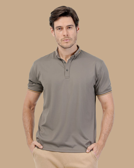 Brown Cotton Polo Shirt