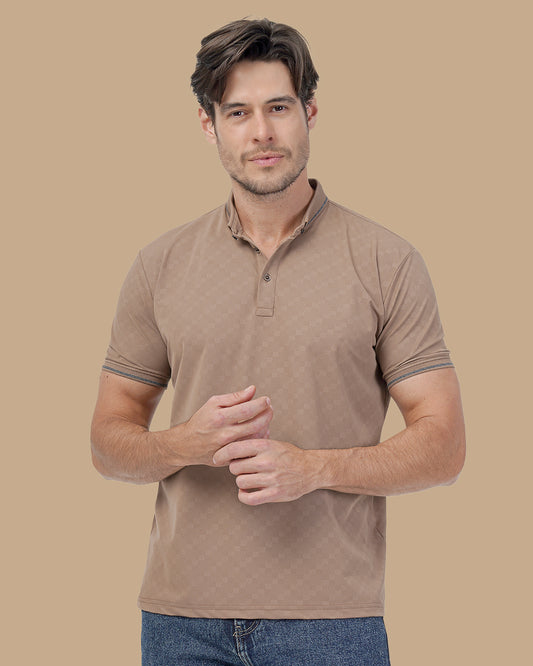Camel Cotton Polo Shirt