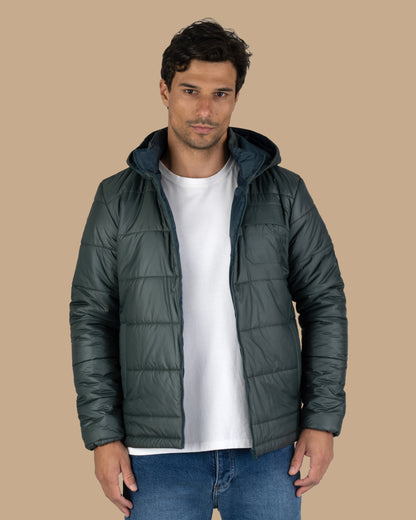 Petrol Blue Waterproof Puffer Jacket