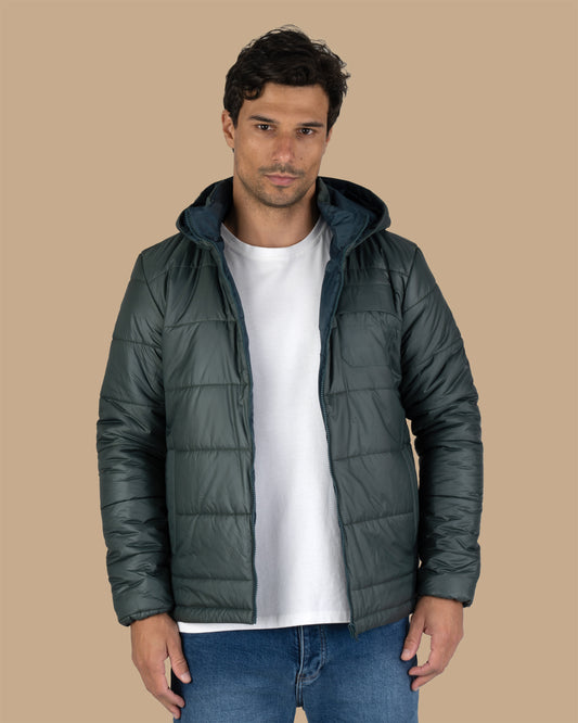 Petrol Blue Waterproof Puffer Jacket