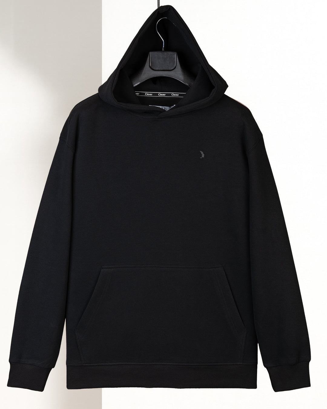 Black Plain Cotton Hoodie (Big Size)
