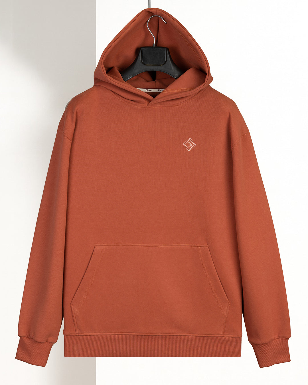 Men's Classic Minimalist Hoodie - Rust (Brick)