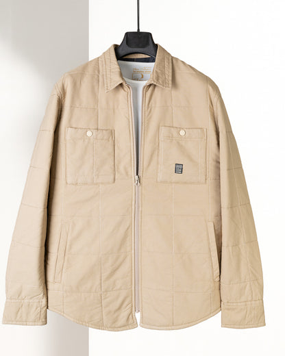 Beige Gabardine Quilted Jacket