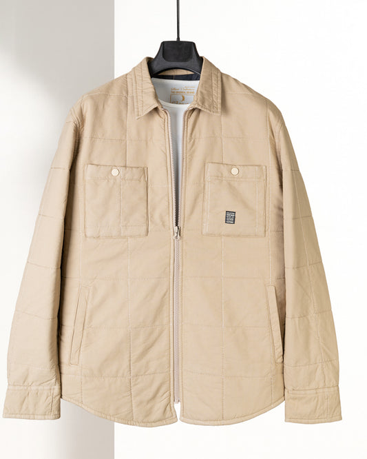 Beige Gabardine Quilted Jacket