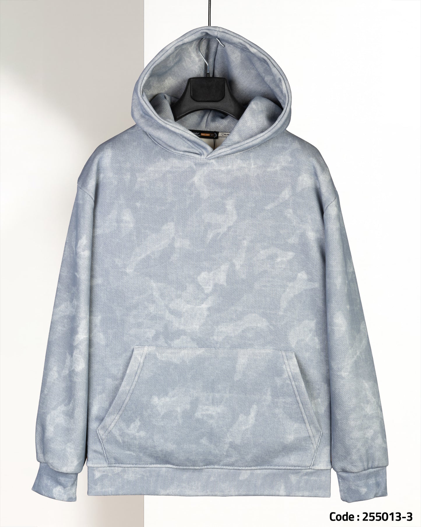 Navy patterned Velvet Hoodie