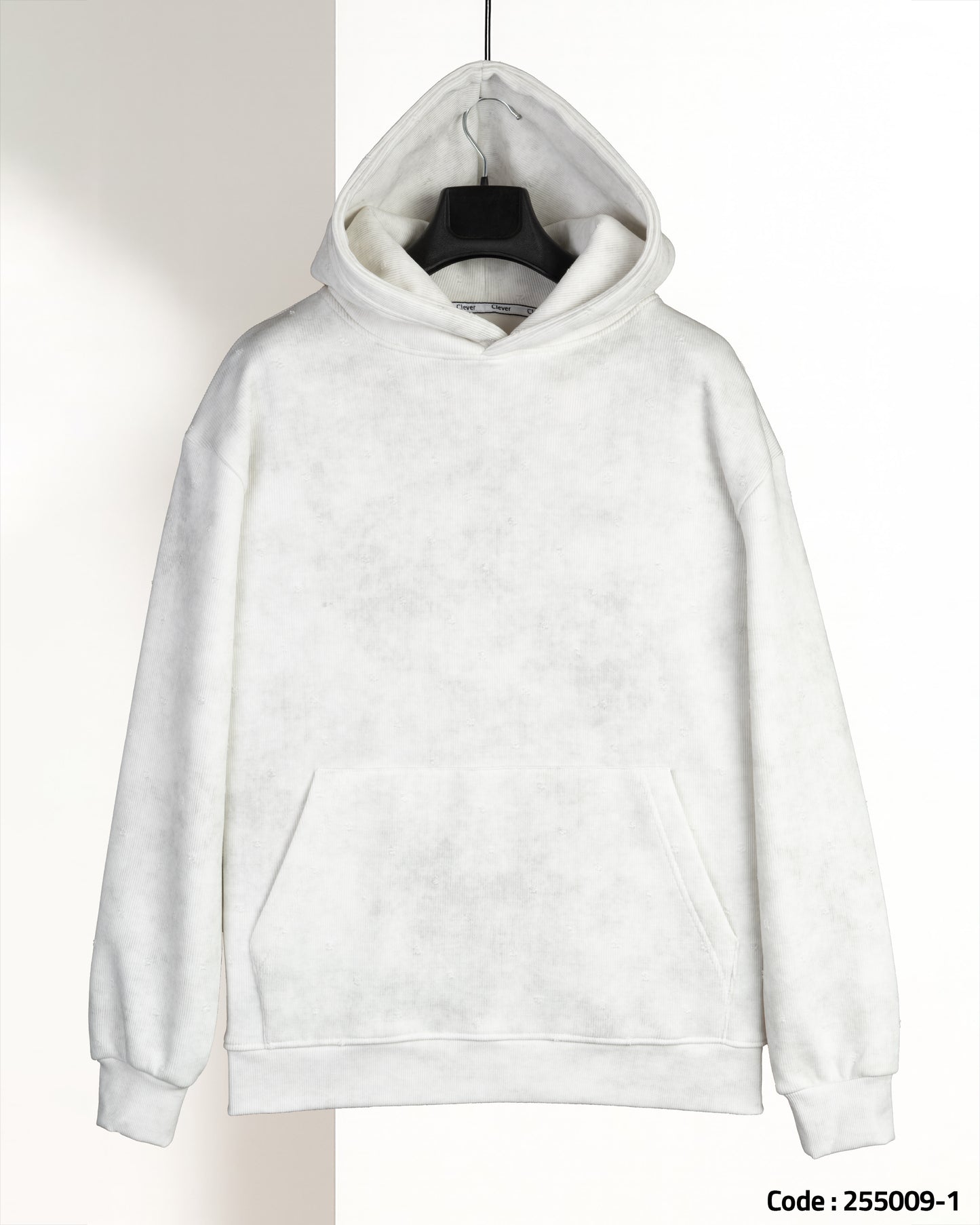 White Acid Wash Cotton Hoodie