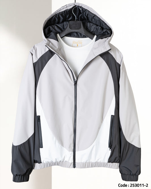 Black Color-block Sport Waterproof Jacket