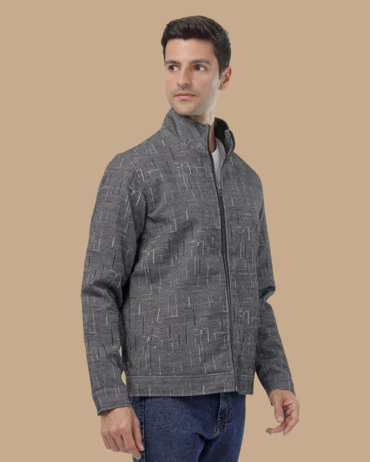 Black Textured Woven Jacket