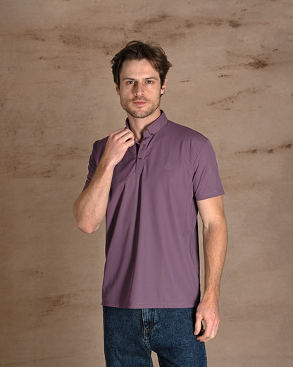 Mauve Cotton Polo Shirt Short sleeves