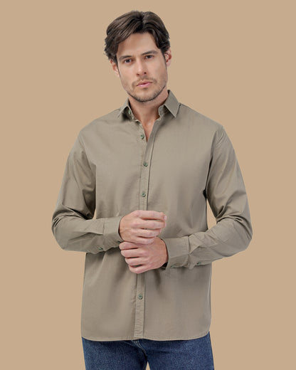 khaki Cotton shirt