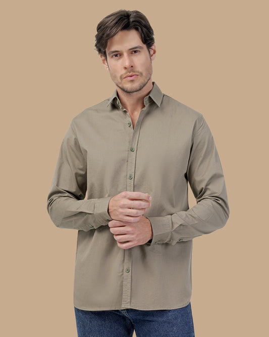 khaki Cotton shirt