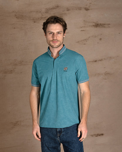Dark Mint Turkish cotton Polo Shirt Short sleeves