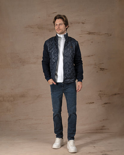 Navy Blue Regular fit waterproof jacket