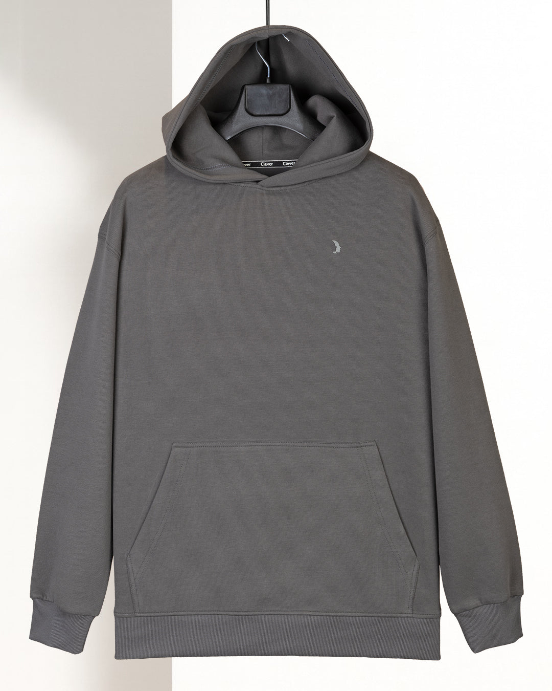 Grey Plain Cotton Hoodie (Big Size)