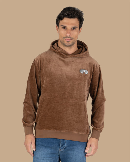 Camel Plain Velvet Hoodie
