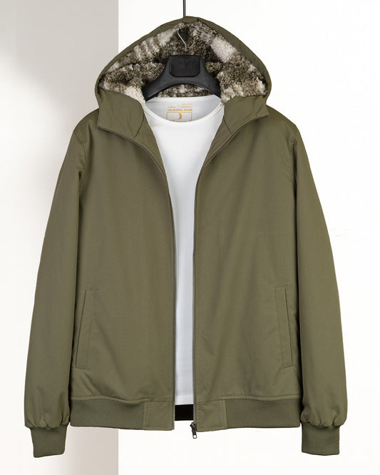 Oil Gabardine Winter Jacket with Fur Lining