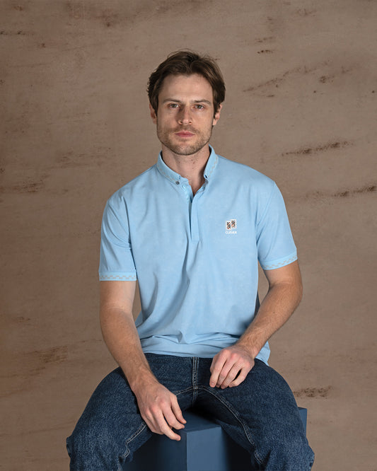 Baby Blue Turkish cotton Polo Shirt Short sleeves