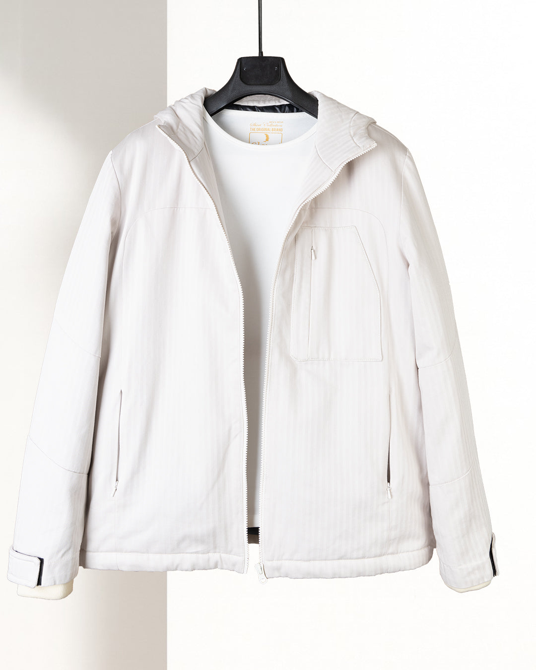 Off-White Gabardine Hooded Jacket