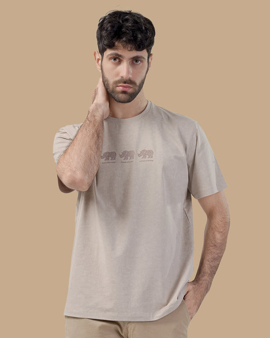 Beige Cotton T-shirt