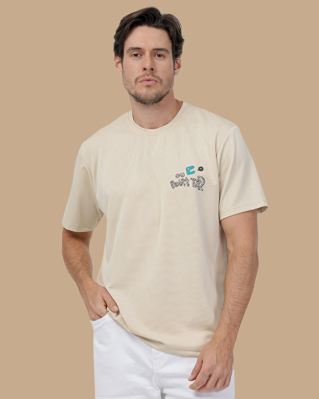 Beige Cotton T-shirt