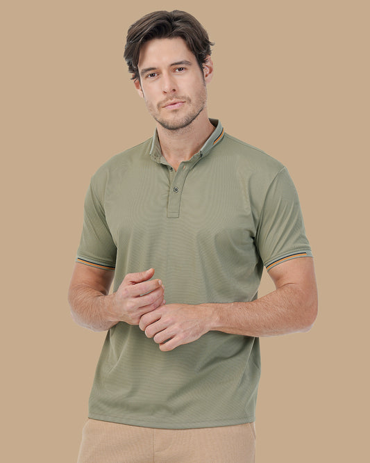 Light Olive Cotton Polo Shirt