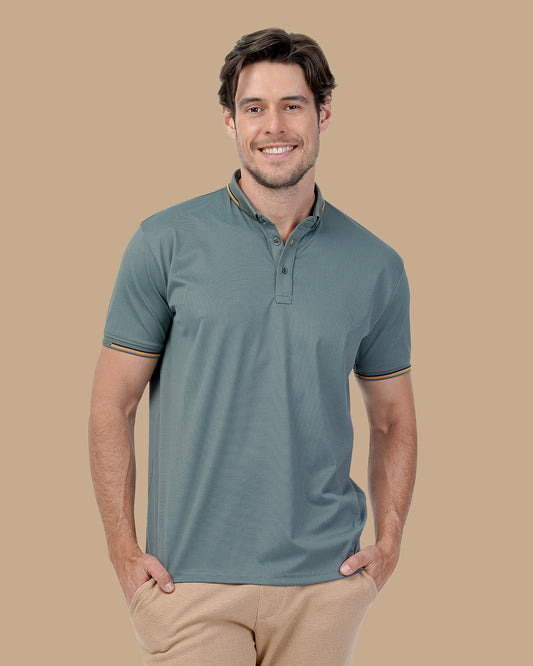 Mint Green Cotton Polo Shirt